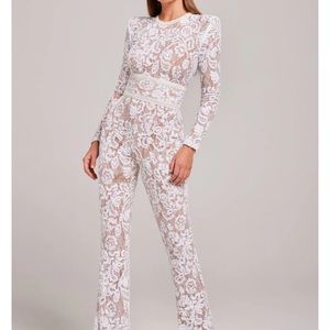 Nadine Merabi size XS white bridal jumpsuit.